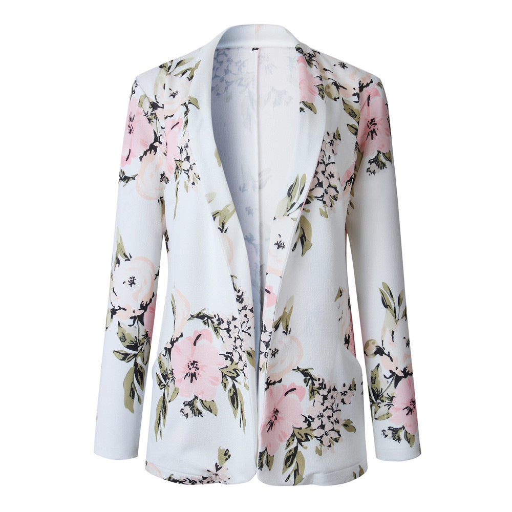 Long Sleeve Printed Pocket Small Blazer