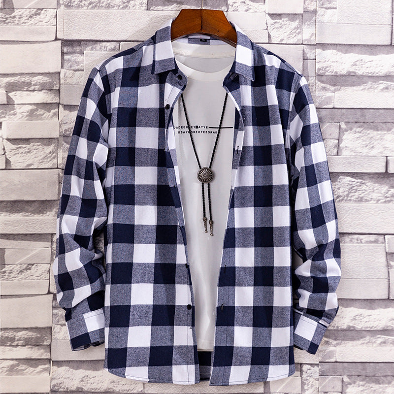 Casual Shirt Men's Long Sleeve Korean Style Slim Youth Men's Top Fashion Shirt Workwear
