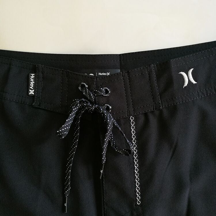 Beach Pants Men's Pure Black Quick-drying Casual Stretch Fitness Swimming Surfing