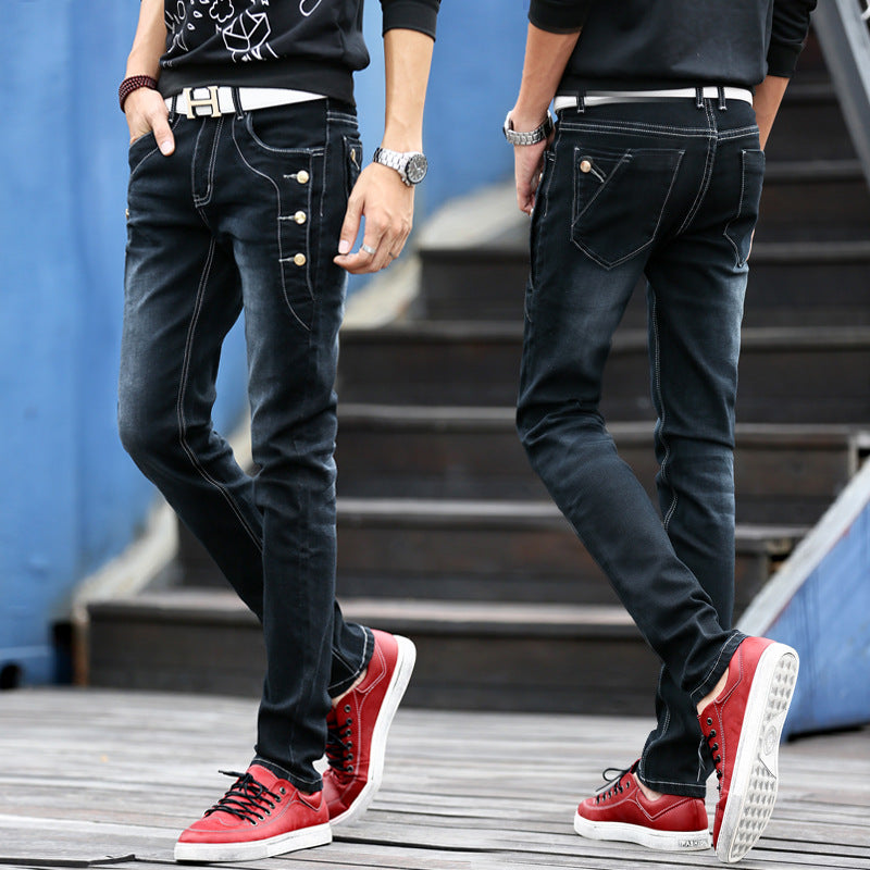 Men's Jeans Summer Men's Black Trend Casual Stretch Summer Thin Section Pencil Pants Trousers