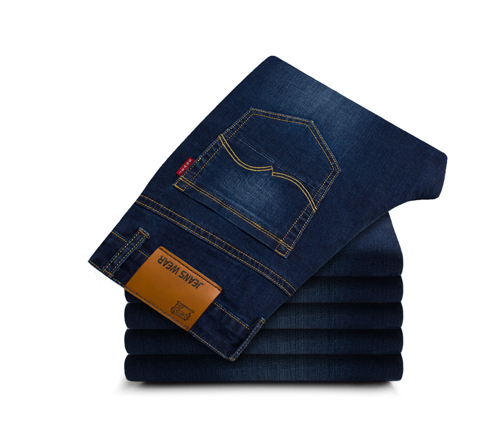 2019 Summer New Youth Trend Fashion Trendy Men's All-match Slim-fit Men's Jeans Straight-leg Trousers