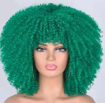 Cross-border European And American Chemical Fiber Wigs Full Head Hair Hair Female Manufacturers African Small Curly Hair Wigs Headgear