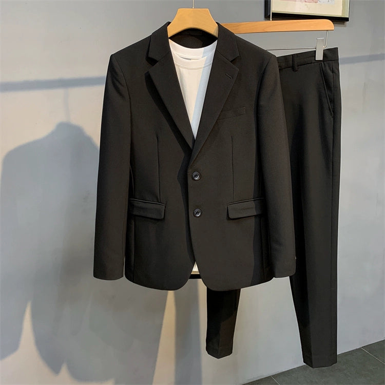 Spring And Autumn Men's Small Suit Casual Korean Style Slim Hairstylist Handsome One-piece Suit Top Clothes Coat Trend