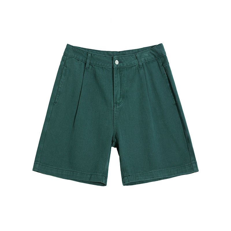 MYQ Retro Washed Denim Shorts Men's Summer Loose Casual Mid-length Pants Korean-style Fashionable And Handsome Pants