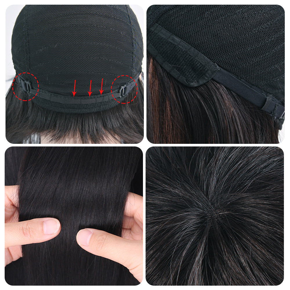 Wig Male Short Hair Korean Version Handsome Full Headgear Real Hair Realistic Men's Net Red With The Same Wig Sleeve Hand-woven Top Heart