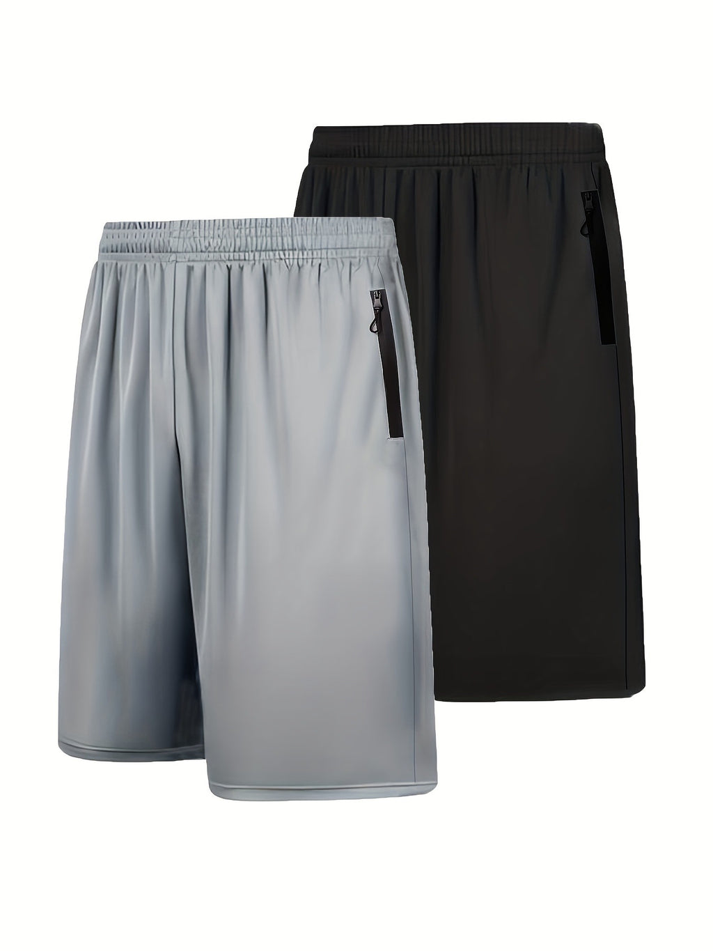 2Pcs Quick Dry Men's Athletic Shorts With Elastic Waistband