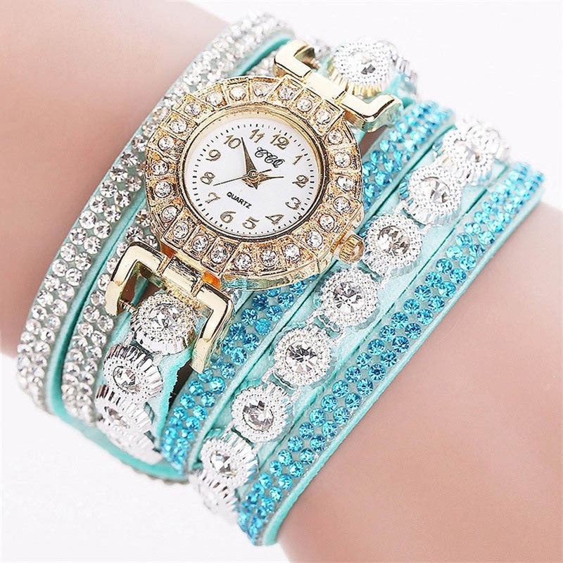 New Fashion Ladies Full Diamond Steel Bracelet With Digital Scale Women