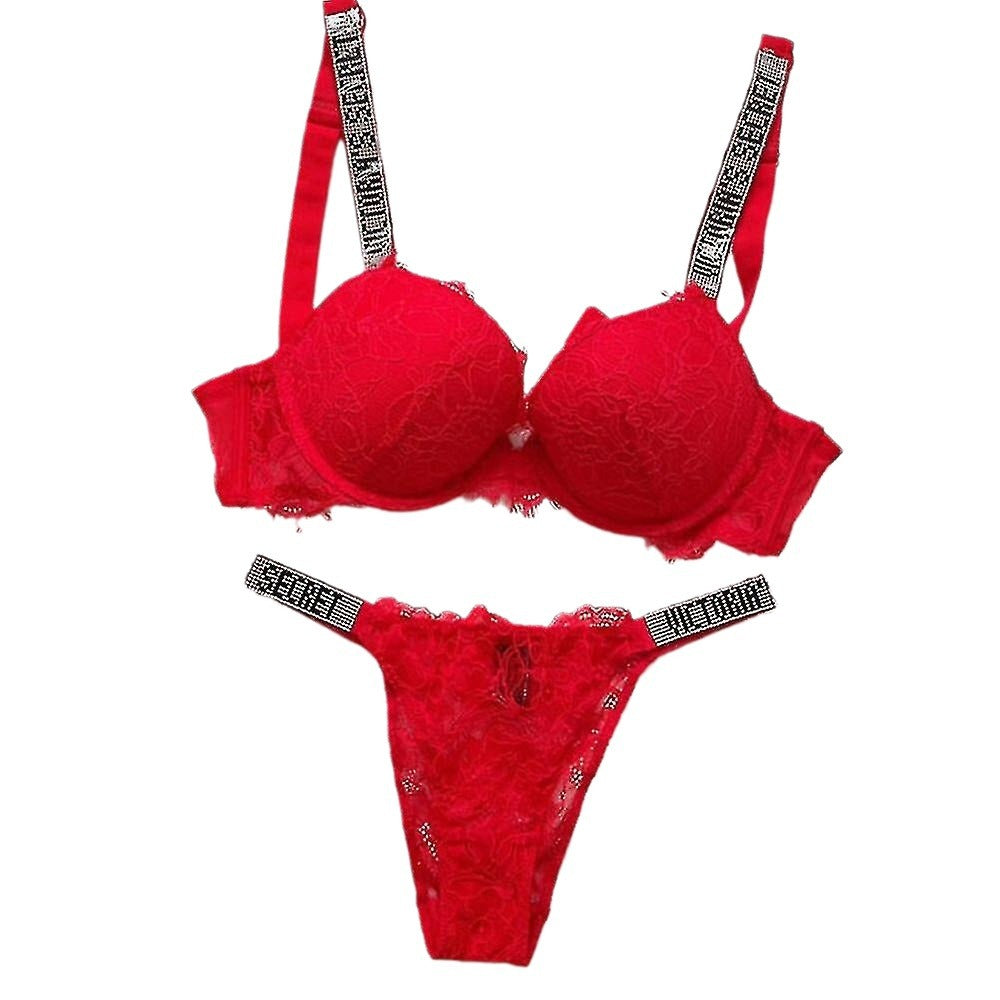 Lace Hot Drilling Bra Underwear Set