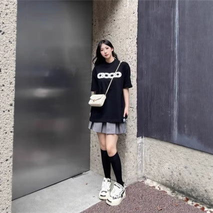 Goodbarand Cut Out Colored Diamond Foam Printed Men's And Women's T-Shirt Short Sleeves