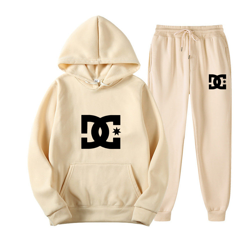 Casual Fashion Printed Sportswear Men&amp;amp;#039;s 14-color Warm Hooded Sweater 2-piece Set + Trousers Jogging Sweater