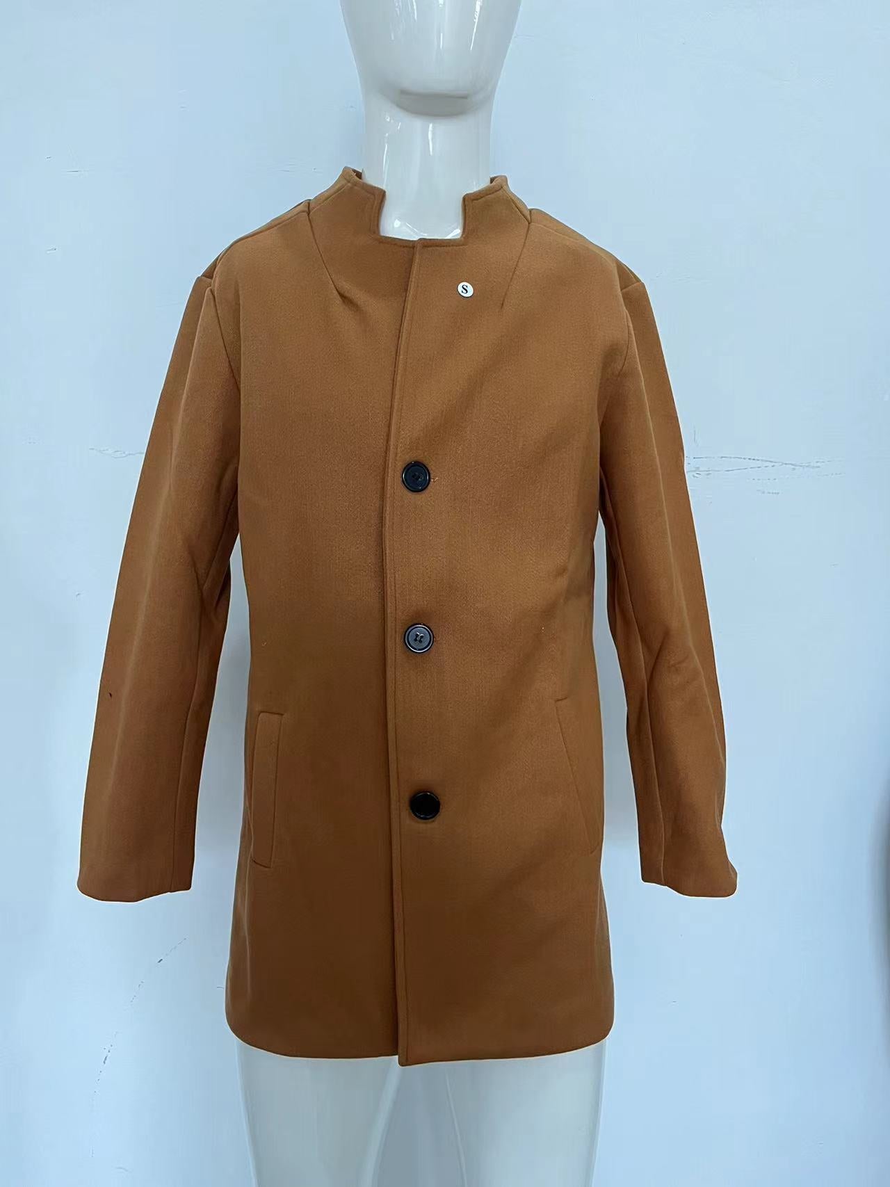 Men's Youth Suit Autumn New Trend Men's Solid Color Slim Fit Woolen Coat Manufacturers