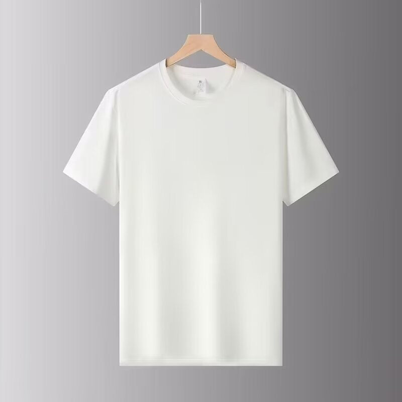 Summer T-shirt Short-sleeved T-shirt Men's Work Solid Color Loose Half-sleeved Round Neck Sweatshirt Simple All-match