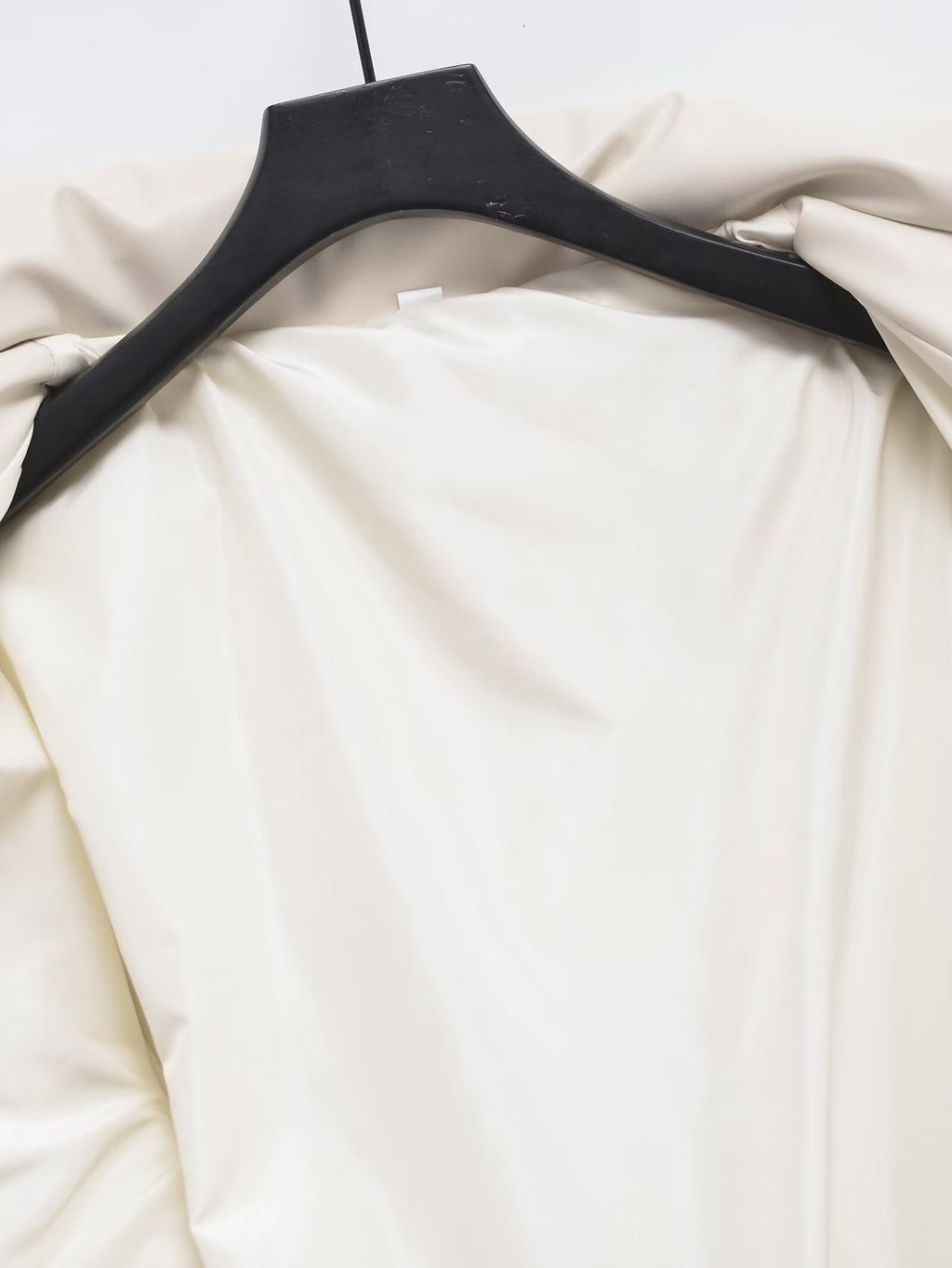 PU Leather Surface Down Cotton-padded Coat For Women