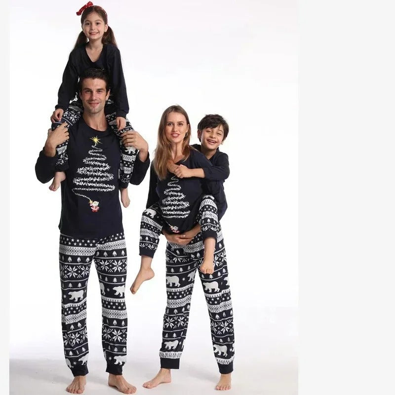 Cotton Christmas Parent-Child Clothes Family Clothes Christmas Family Of Three And Four Parent-Child Pajamas Suit