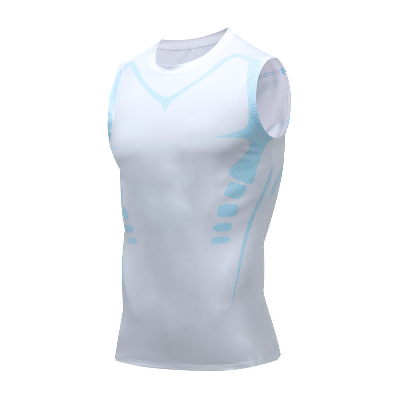 Tight Clothes Men's Sports Running Fitness Clothes Quick-drying T-shirt Long-sleeved High Elastic Training Breathable High Collar Base Shirt