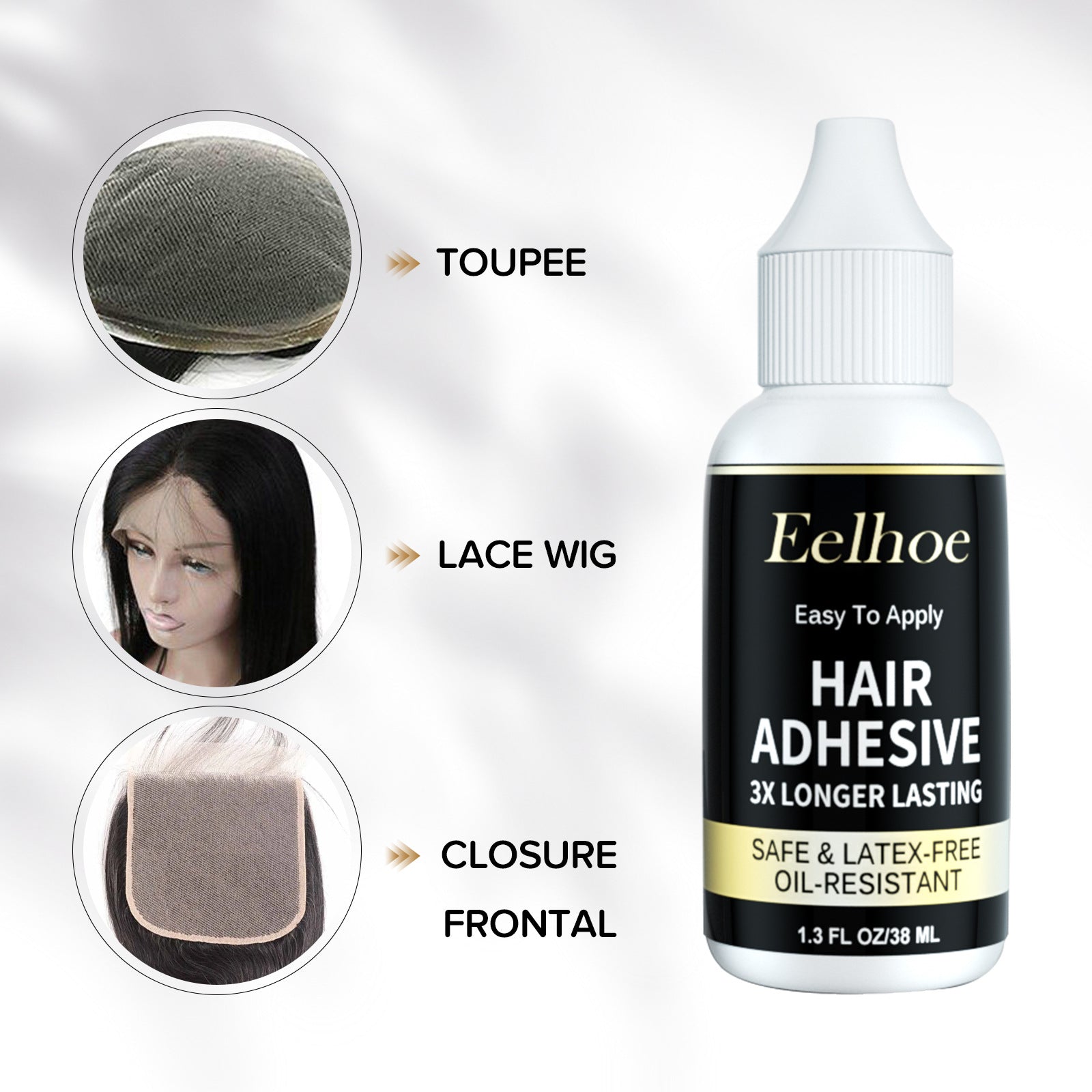 EELHOE Wig Glue Skin Invisible Liquid Glue Weaving Hair Replacement Wig Unloading Glue Fast Unloading Hair Block Glue
