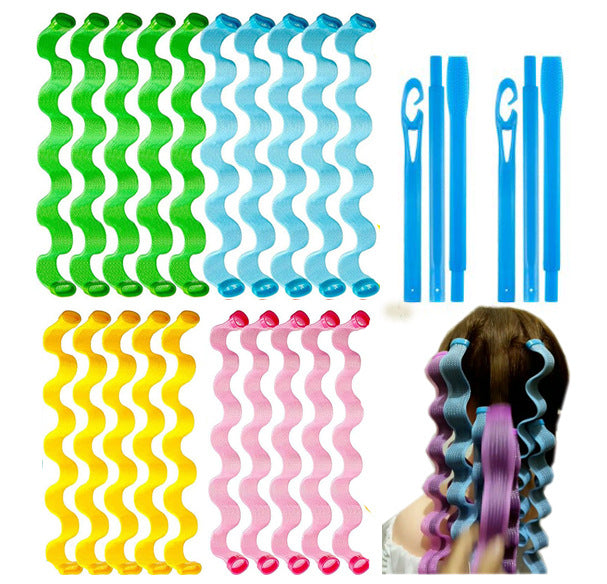 Cross-border Multi-size Egg Roll Water Ripple Curling Stick DIY Manual Curling Artifact Disc Hair Artifact Does Not Hurt Hair Curly Hair
