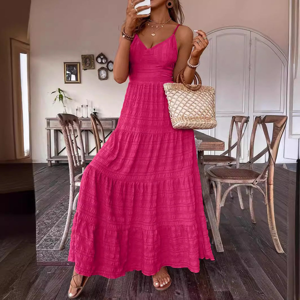 Women Summer New Sexy Sling Bow Strap Fashion Dress