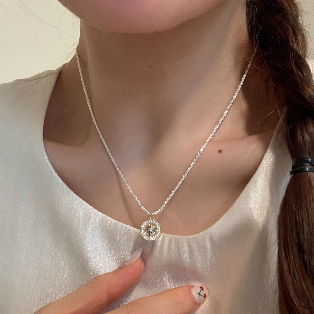 Niche High-end Six-pointed Star Starry Sky Necklace Women's Personality Versatile Design Pendant New Short Neck Chain