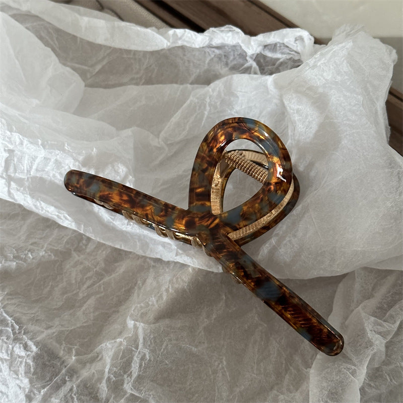 Korean Retro Advanced Color Matching French Blue Coffee BB Side Clip Bangs Clip Hair Clip Grab Clip Headdress Back Of The Head Female Hair Accessories