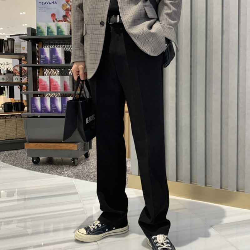 ASCLO Spring And Autumn New Small Trousers Men's Loose Casual Pants Korean Style Trendy Slim-fit Slimming All-match Straight Trousers