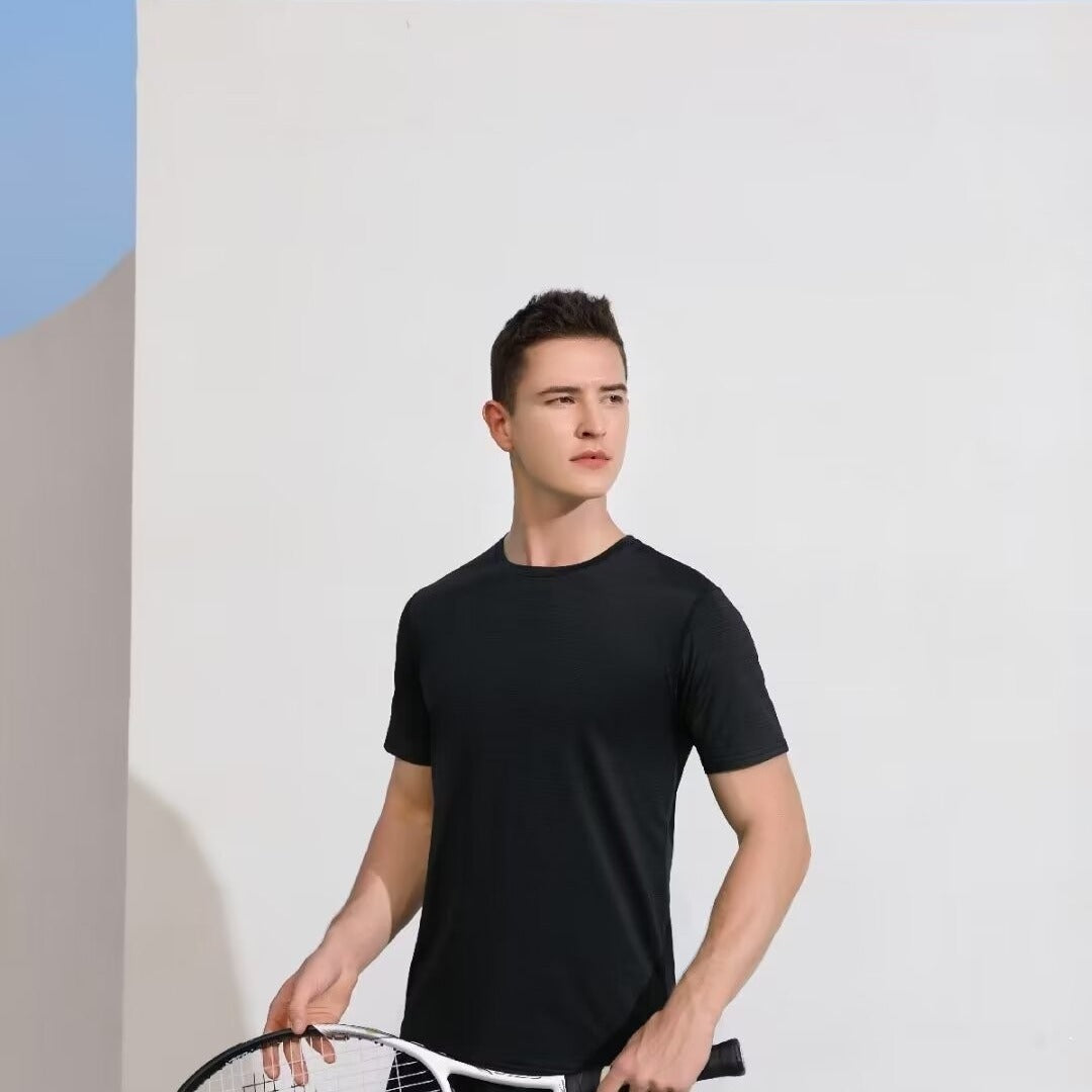 Summer T-shirt Short-sleeved T-shirt Men's Work Solid Color Loose Half-sleeved Round Neck Sweatshirt Simple All-match
