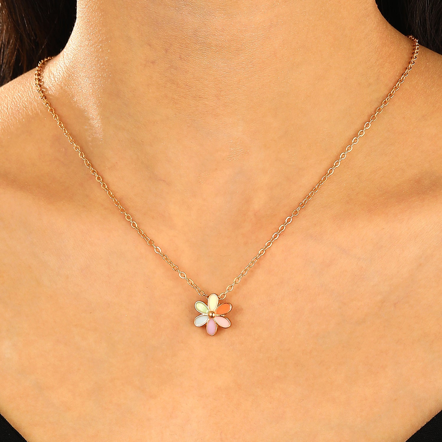 Fashion Simple Niche Design Love Fingerprint Pendant Necklace Women's All-match Clavicle Chain Extremely Simple Style