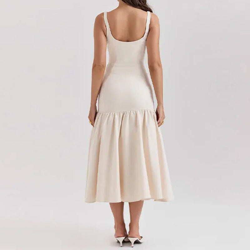 Women Elegant Ruffled Suspender Dress