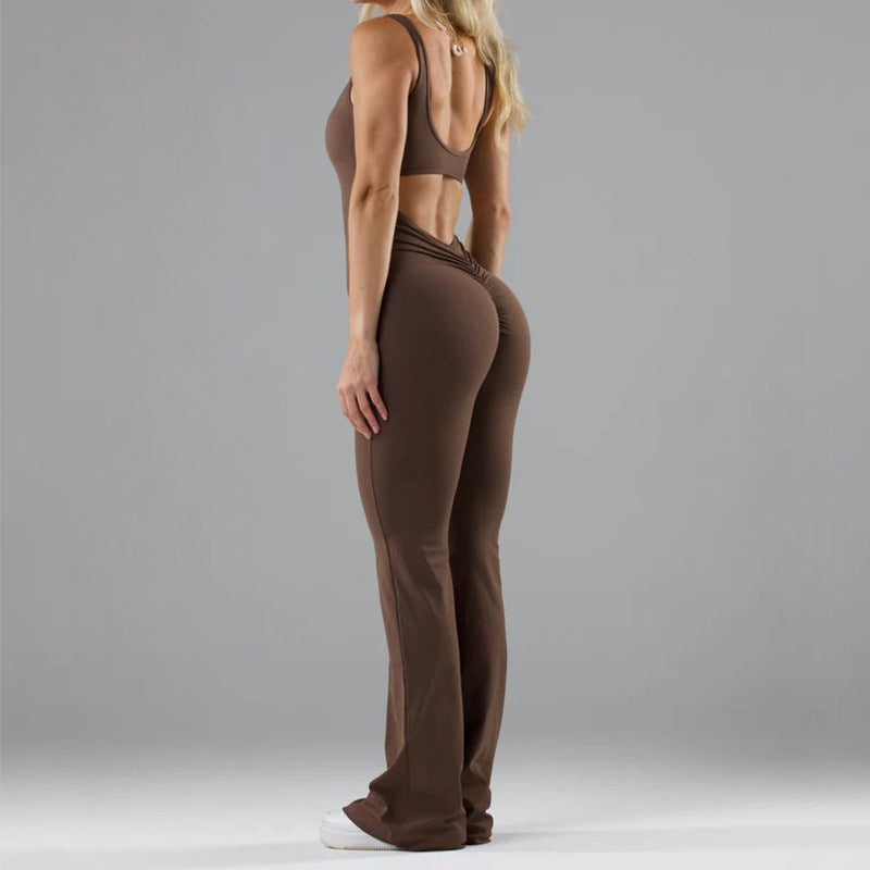 Fashion Tight Yoga Jumpsuit Casual Hollow Seamless Sports