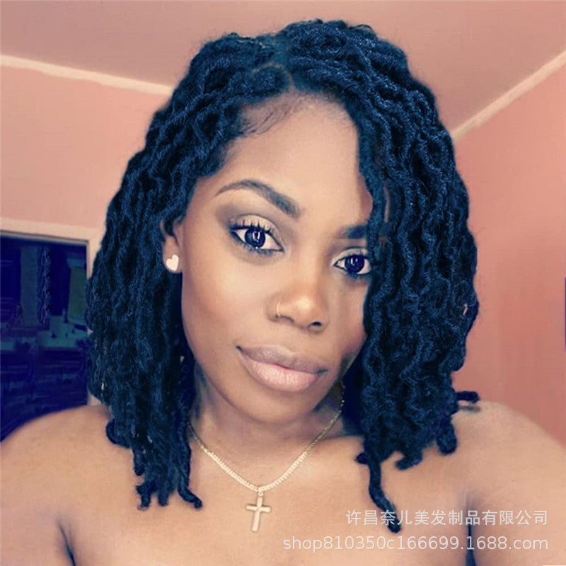 African Dirty Braid Head Cover Mixed T Color Crochet Wig Hair Extension Head Cover European And American Short Hair Cover Dreadlock Wigs