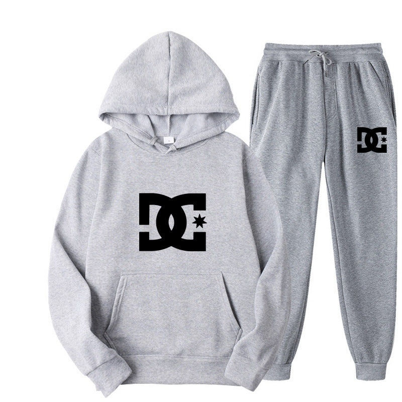 Casual Fashion Printed Sportswear Men&amp;amp;#039;s 14-color Warm Hooded Sweater 2-piece Set + Trousers Jogging Sweater