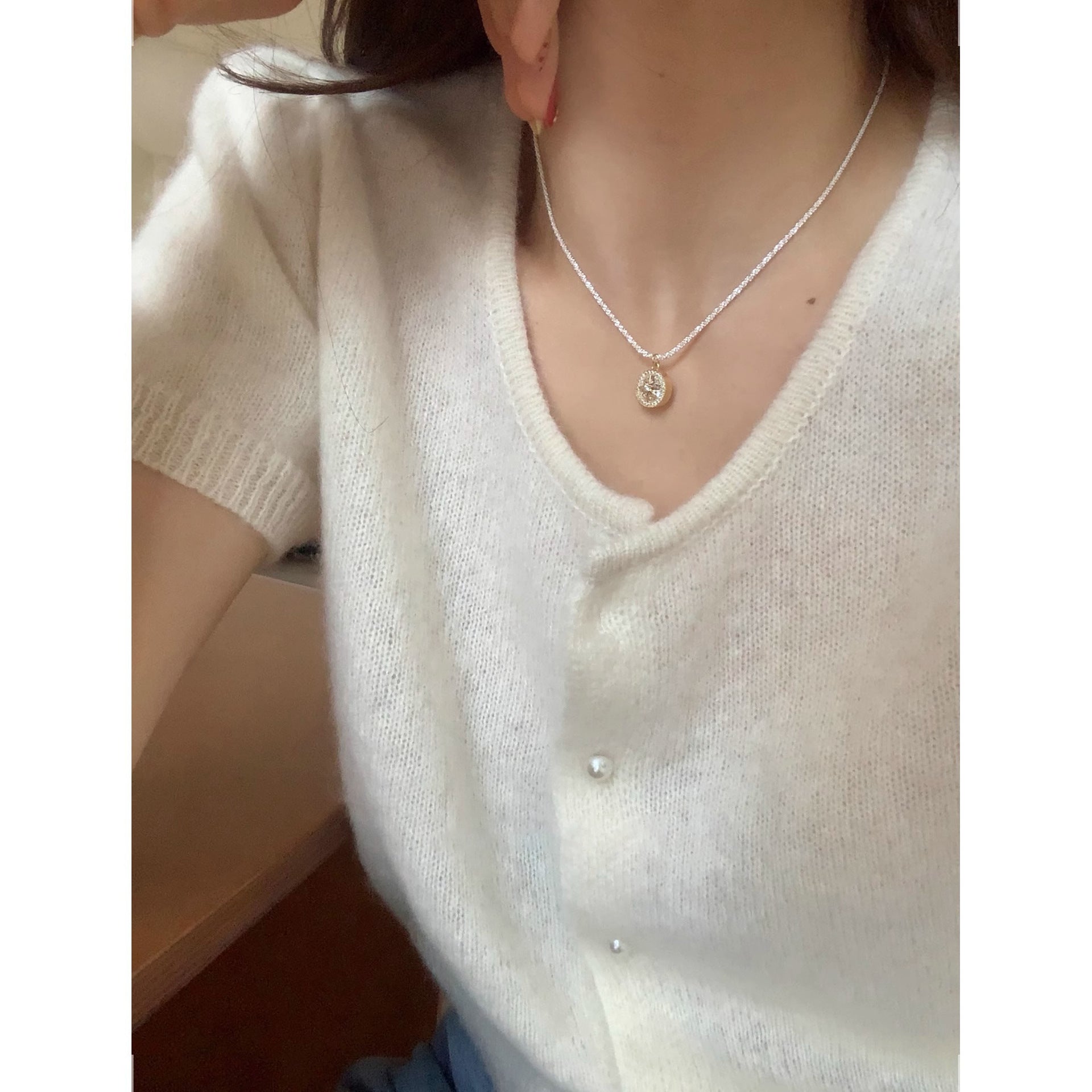 Niche High-end Six-pointed Star Starry Sky Necklace Women's Personality Versatile Design Pendant New Short Neck Chain