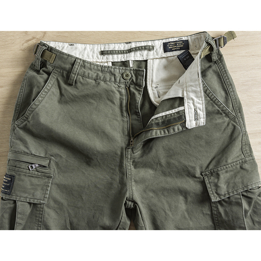 Heavy Workwear Ankle-tied Pants Trendy Men's Japanese Loose Straight Casual Pants American Retro Fashion Brand Trousers Pants