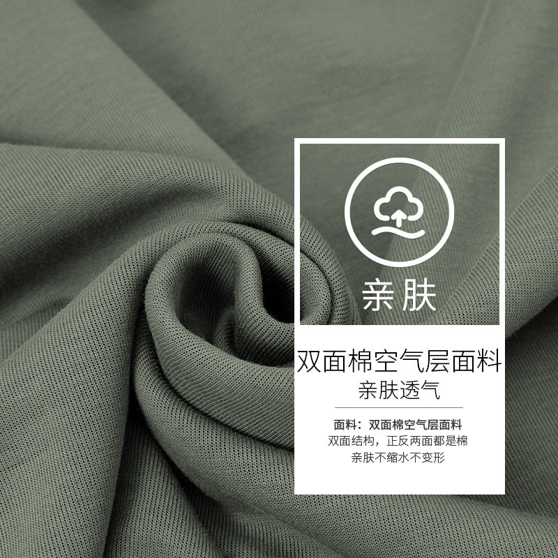 New High-end Double-sided Cotton T-shirt Men's Half Sleeve Heavy Xinjiang Cotton Thickened Round Neck Short Sleeve Men's T-shirt