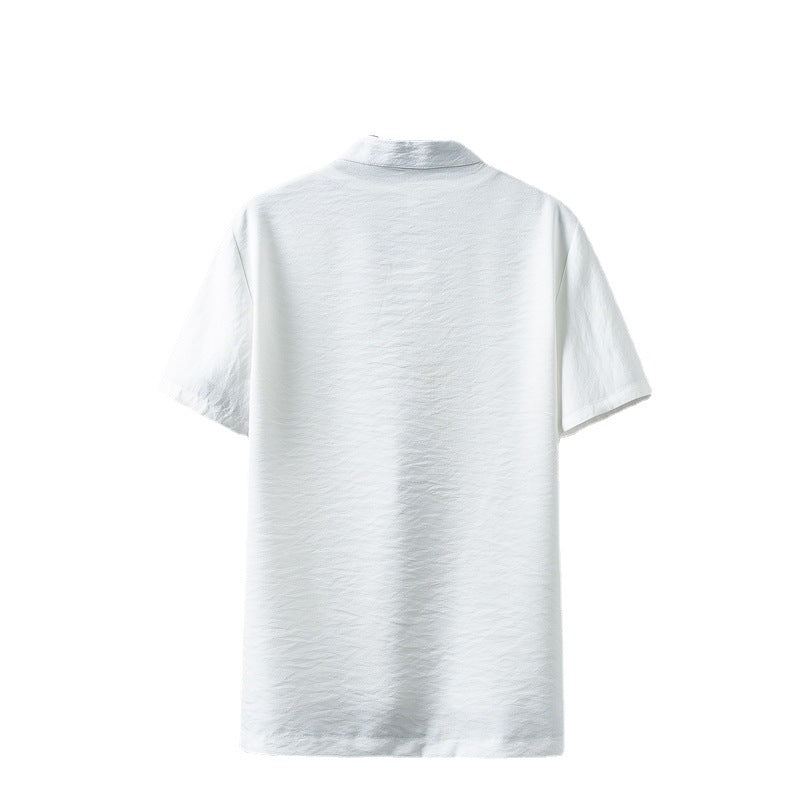 2021 Foreign Trade Cross-border Chinese Style Summer Cotton And Linen Buckle Casual Set Men's T-shirt Large Size Pants Two-piece Set