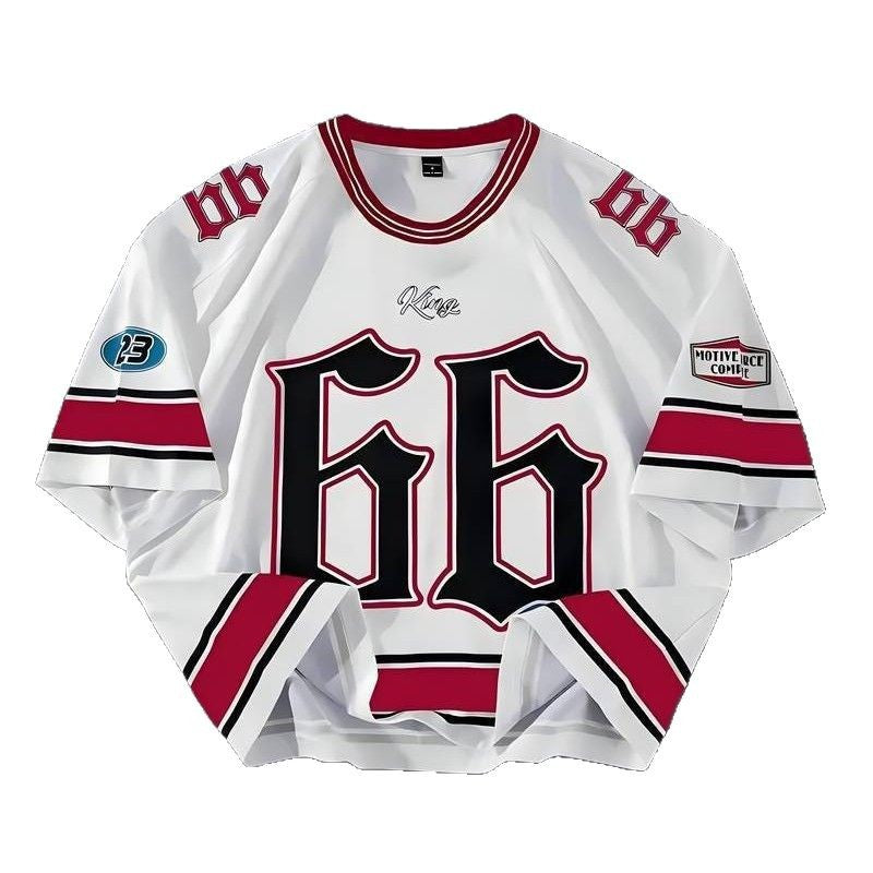 Amazon Cross-border 3D Digital Printing 66 Ball Wear T-Shirt European And American Casual Summer Round Neck Men's Short Sleeve