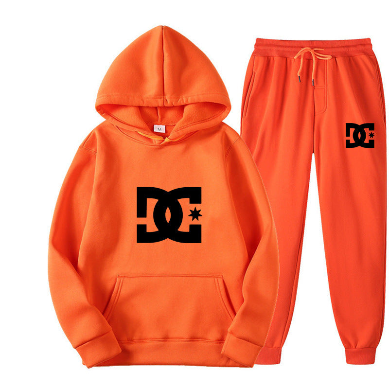 Casual Fashion Printed Sportswear Men&amp;amp;#039;s 14-color Warm Hooded Sweater 2-piece Set + Trousers Jogging Sweater