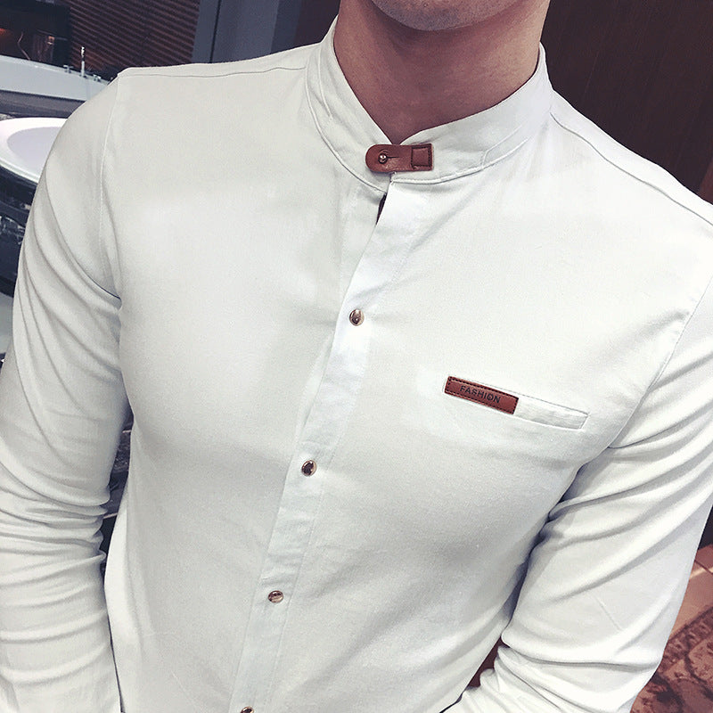 American Men&amp;amp;amp;amp;#039;s Slim Long-sleeved Casual Shirt