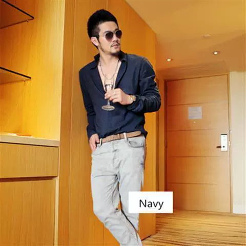 Summer Casual Linen Shirt Men's Sun Protection Clothing Ultra-thin Breathable Youth Long-sleeved Loose Washed Cotton And Linen White Shirt