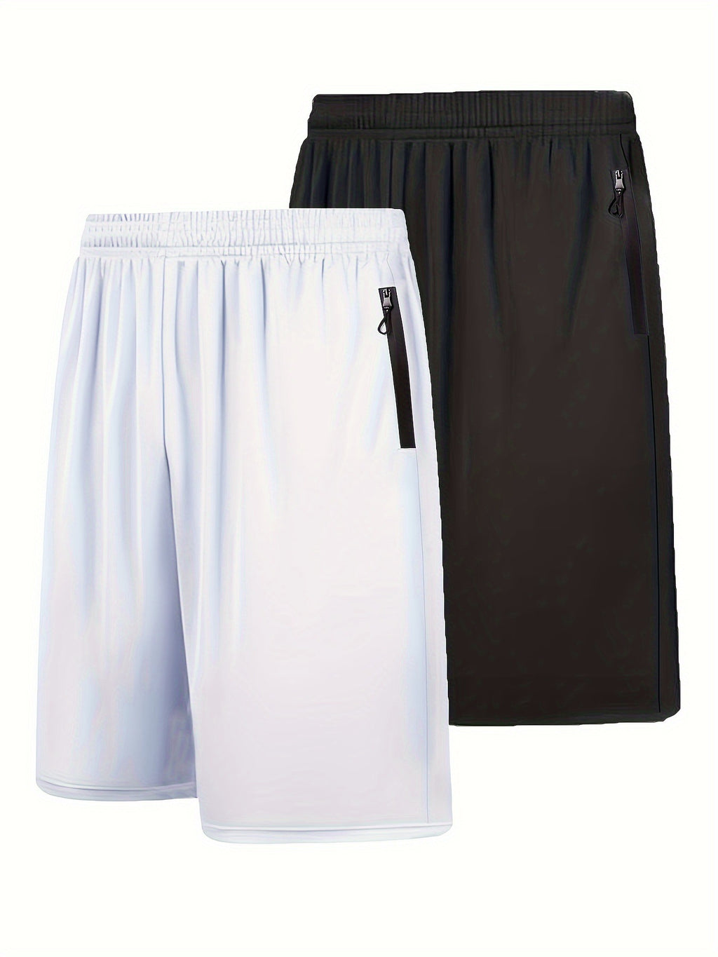 2Pcs Quick Dry Men's Athletic Shorts With Elastic Waistband