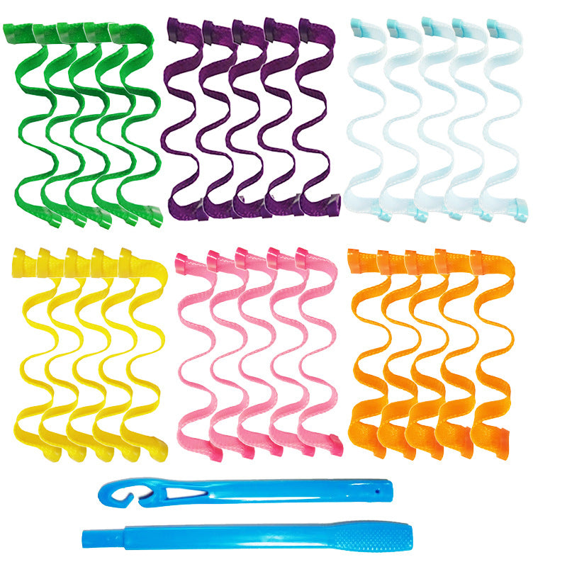 Cross-border Multi-size Egg Roll Water Ripple Curling Stick DIY Manual Curling Artifact Disc Hair Artifact Does Not Hurt Hair Curly Hair