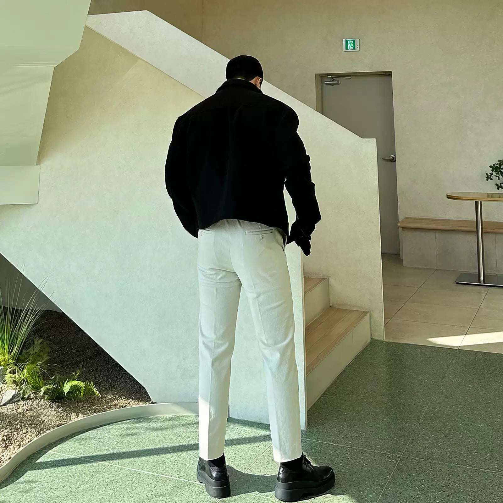 Black Lapel Short Jacket Men's Autumn And Winter Korean Version 2024 New High-end Double Pocket Thickened Jacket