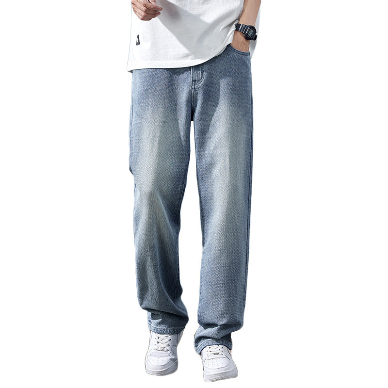 Jeans Men's Straight Wide Leg Casual Long Pants