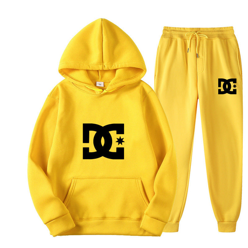 Casual Fashion Printed Sportswear Men&amp;amp;#039;s 14-color Warm Hooded Sweater 2-piece Set + Trousers Jogging Sweater