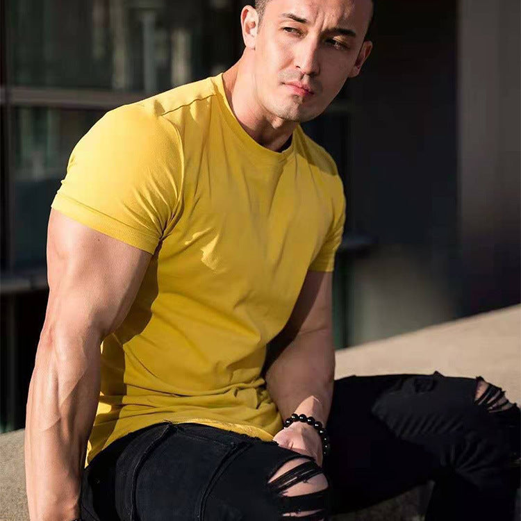 Factory Direct Supply New Loose Light Board Sports Running Leisure Short Sleeve Foreign Trade Summer Sports Fitness Men's T-shirt