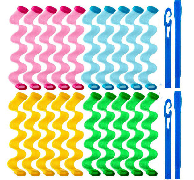 Cross-border Multi-size Egg Roll Water Ripple Curling Stick DIY Manual Curling Artifact Disc Hair Artifact Does Not Hurt Hair Curly Hair
