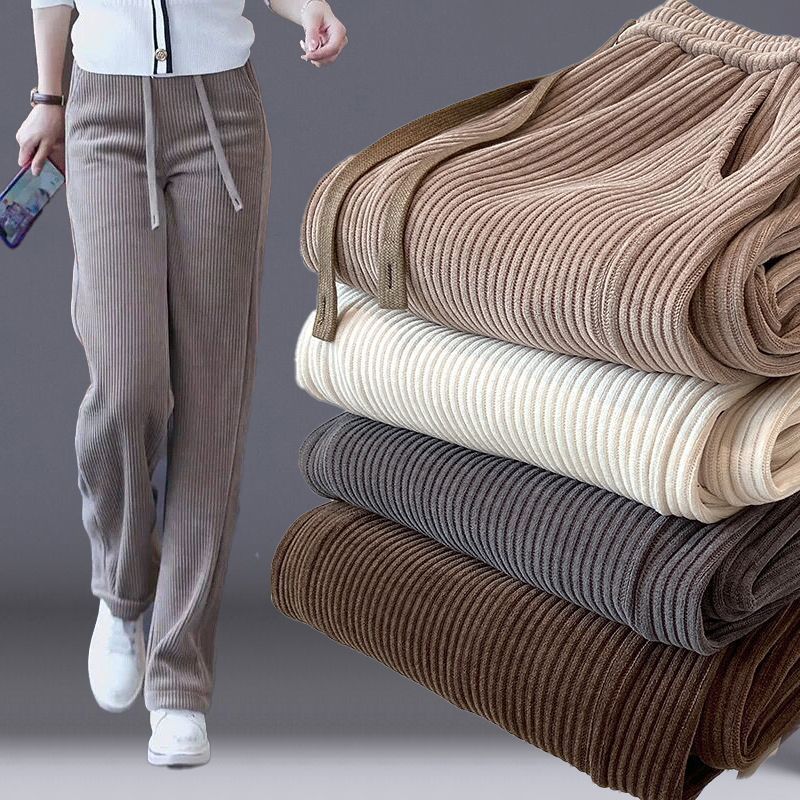 Spring High Waist Tall Slim-looking Casual Pants Drape Improved Slim-fit Women's Pant Lace-up Loose Wide-leg Pants