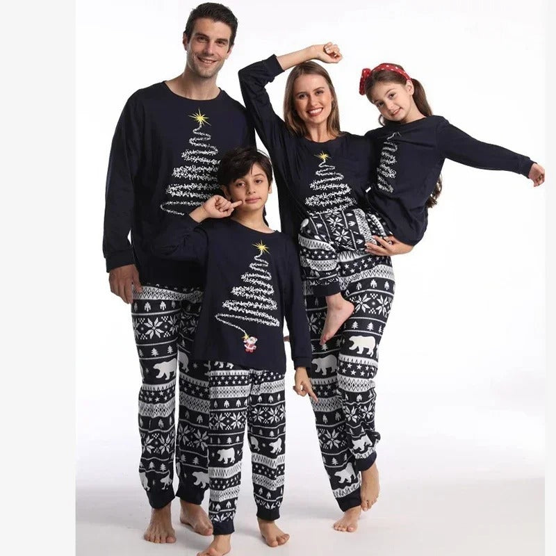 Cotton Christmas Parent-Child Clothes Family Clothes Christmas Family Of Three And Four Parent-Child Pajamas Suit