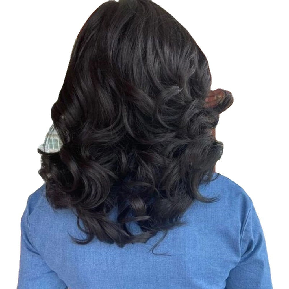 Women's Black Wavy Curly Long Hair High Temperature Silk