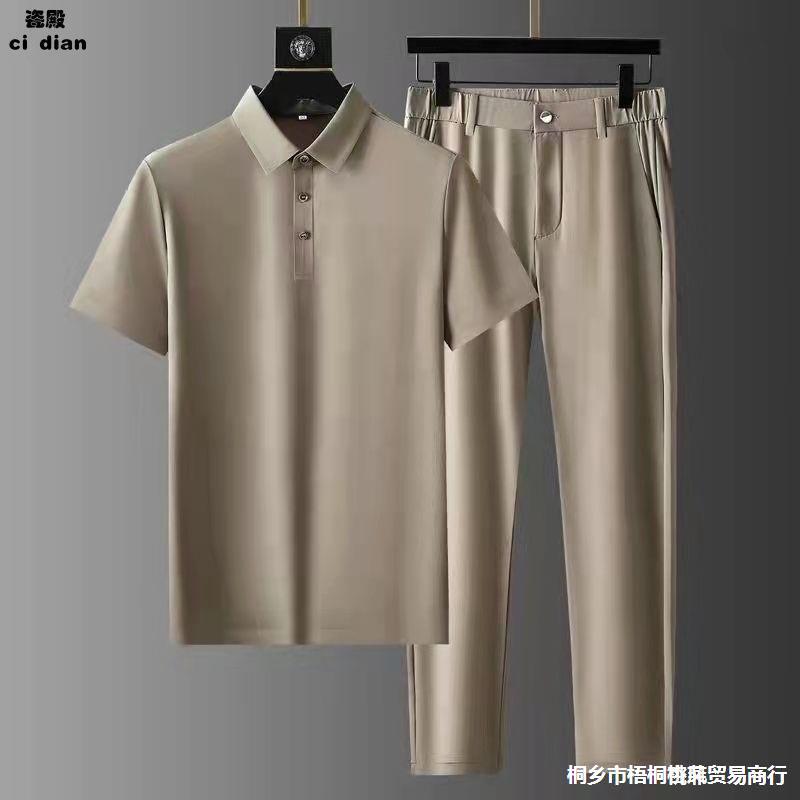Cotton Brown Casual Trousers Summer Fashion Ordinary Non-hooded Short-sleeved